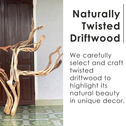 Aurenroot Solid Wood Corner Tree Branch Floating Bookshelf